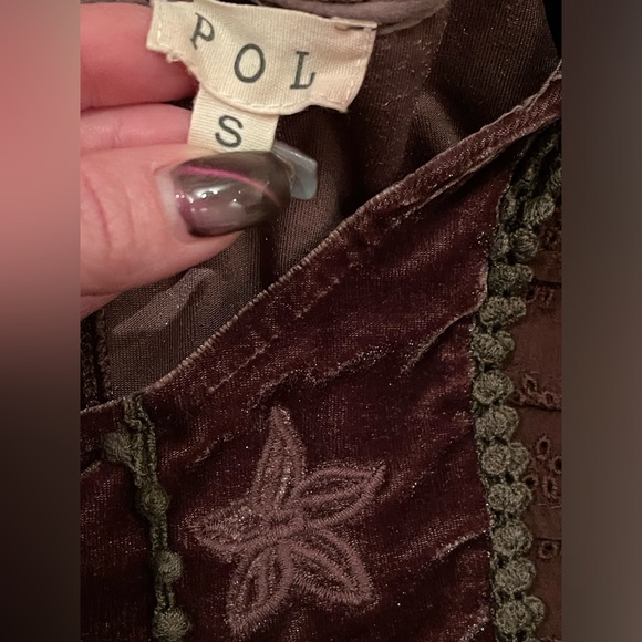 POL Velvety Baby Doll Style BOHO Hippie Chick Top w/beautiful details (Small) - Picture 12 of 16